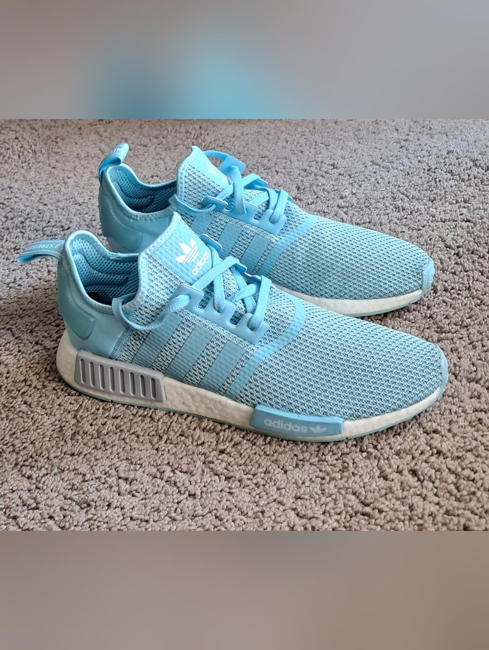 Adidas NMD R1 Sky Blue Running Shoes Men's Size 11.5 NO INSOLES